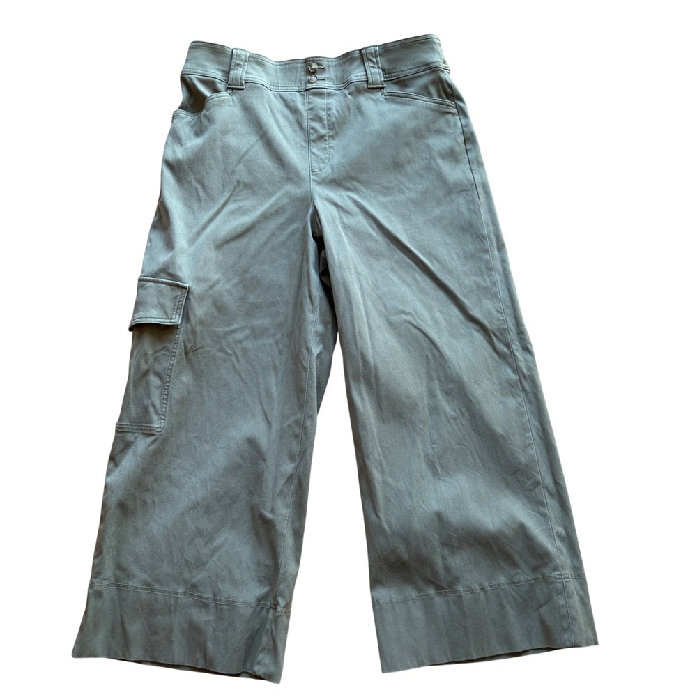 Spanx Stretch Twill Cropped Cargo Pants XL Relaxed Fit Utility Trousers Wide Leg